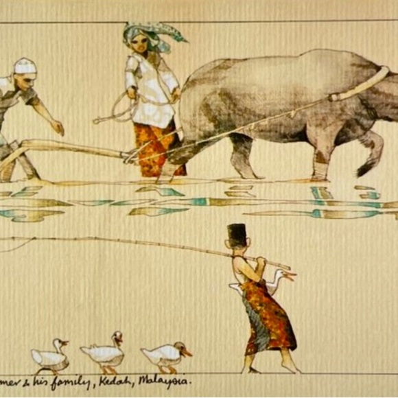 Hand Drawn Malaysian Greeting Card - Podi Farmer - Picture 4 of 8